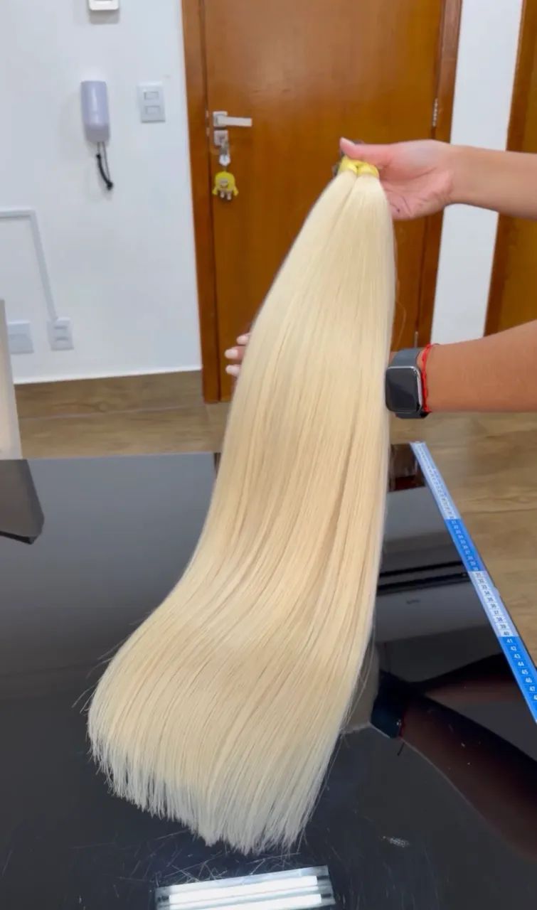 Mega hair humano loiro brasileiro do Sul 