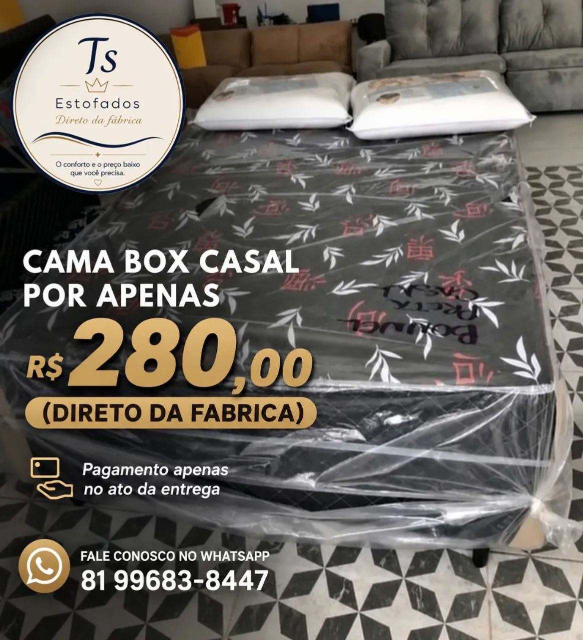 Cama Box casal promoção 