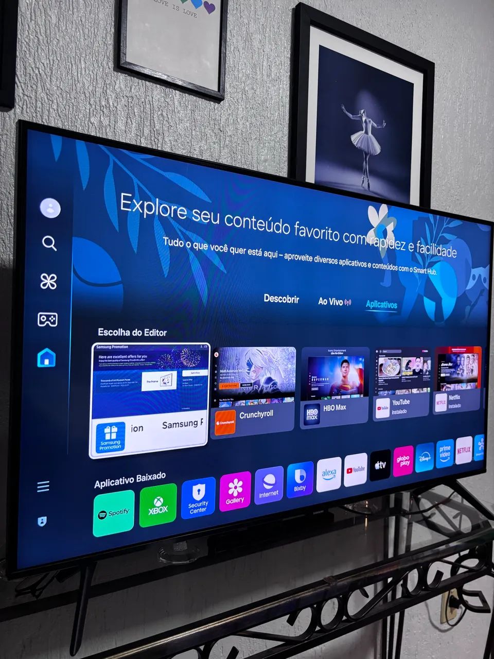 Smart tv Samsung 43 polegadas 3 em 1, sistema Tizem 4k , borda infinita, controle solar.