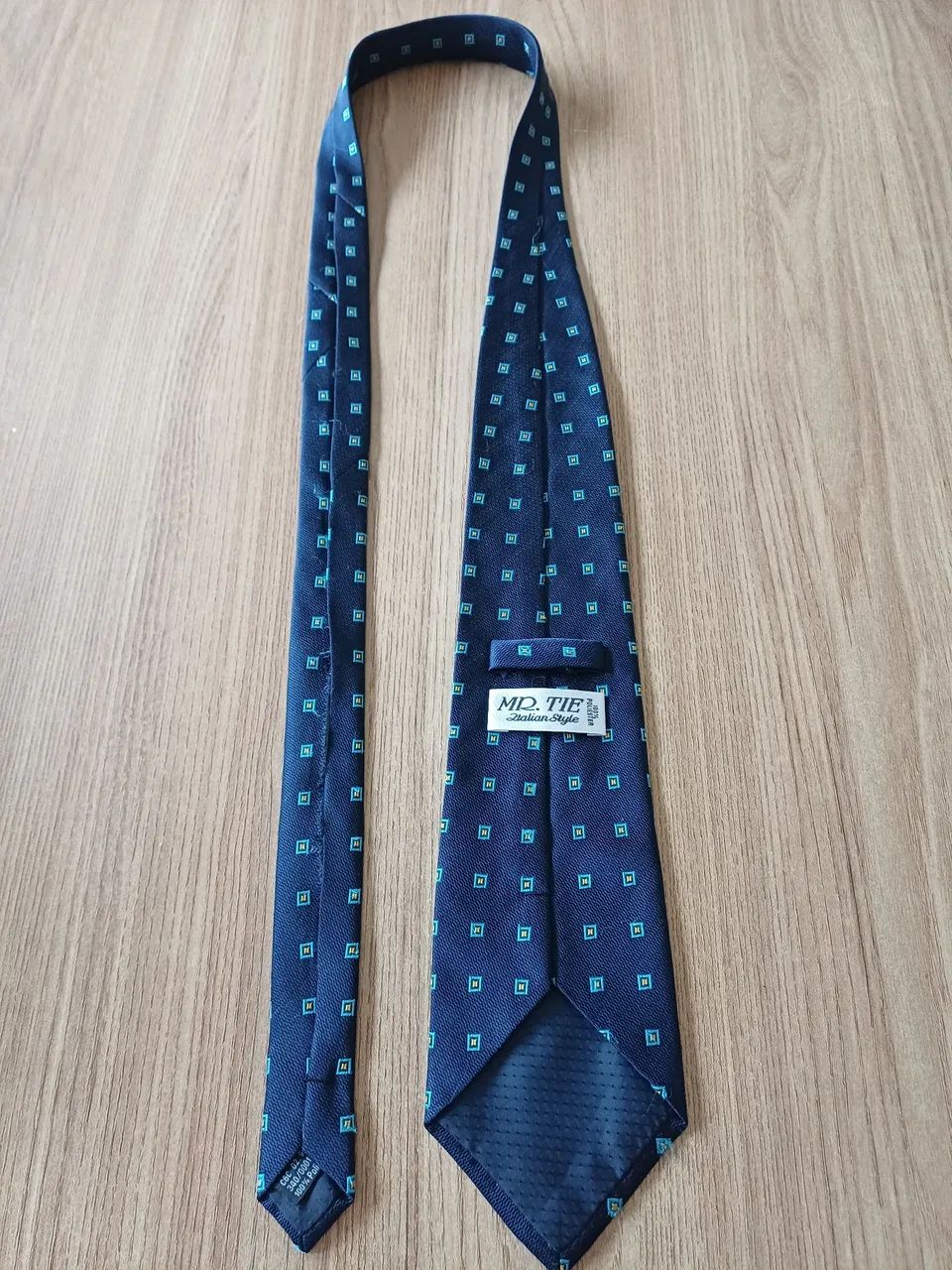 Gravata MR.Tie azul marinho com pontos azul claro. - Foto 2