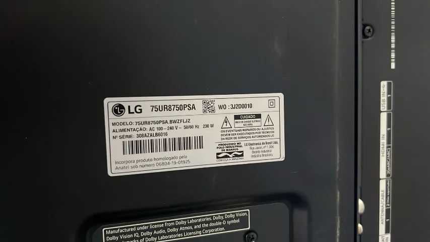 Televisão LG 75 POLEGADAS MODELO 75UR8750PSA (TELA QUEBRADA) - Foto 2
