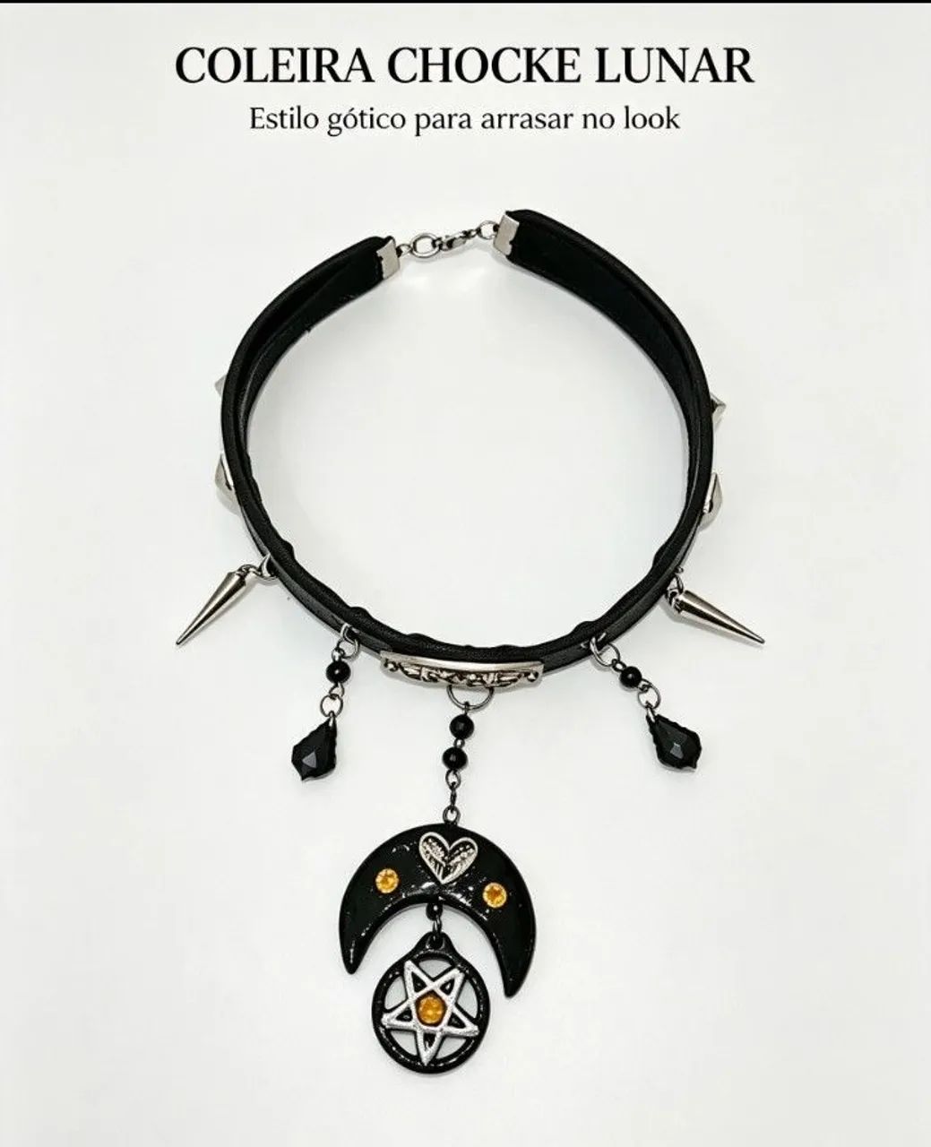 Chocke coleira gótica com pingente  - Foto 3
