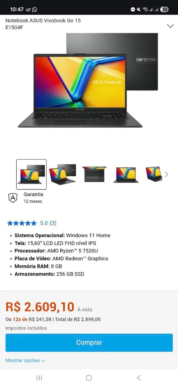 Notebook Asus vivobook - Foto 3