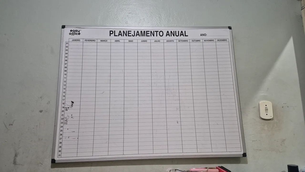 Quadro branco planejamento anual