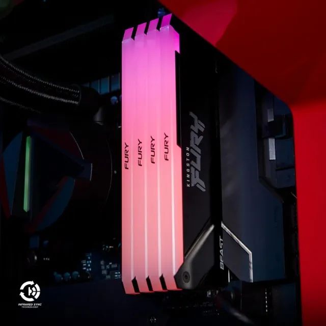 Memória RGB DDR4 16GB 3200MHZ Kingston Fury Beast - NOVA - Foto 3