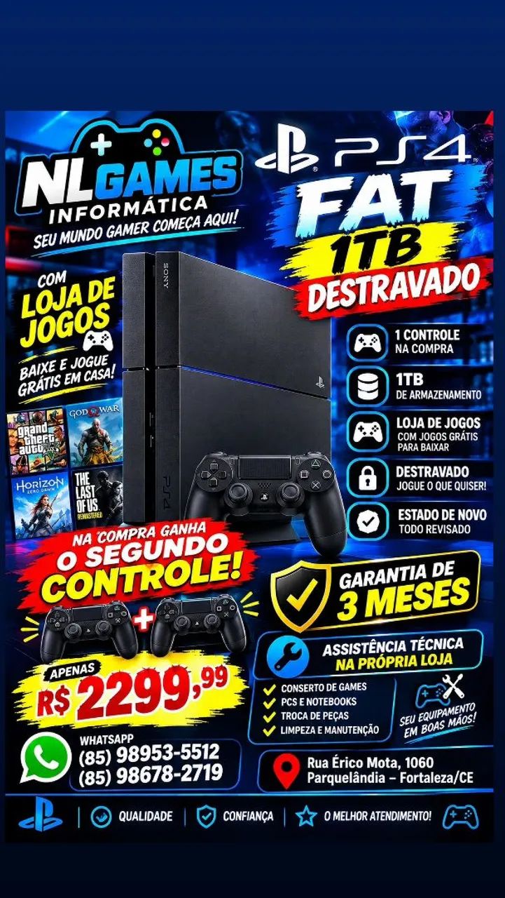 Ps4 fat 1TB destravado 
