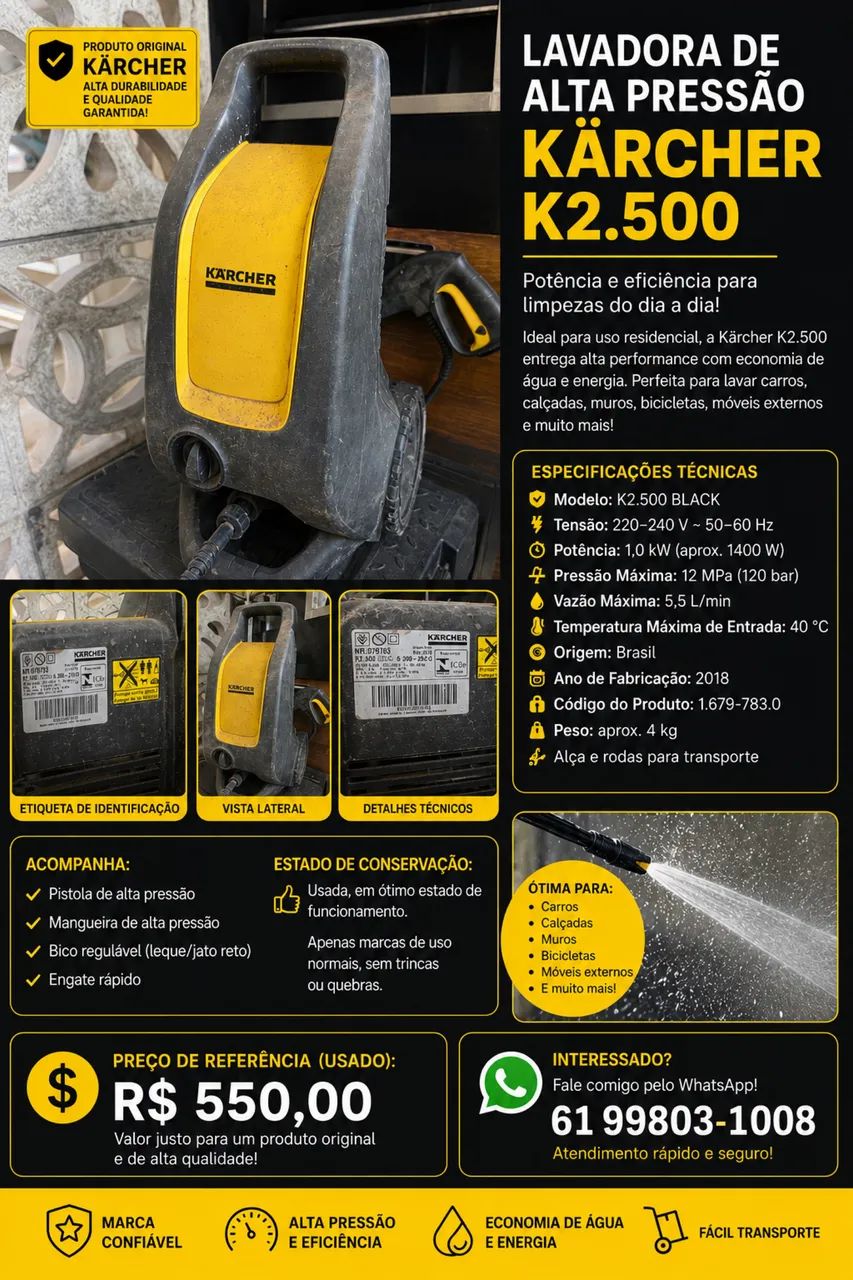 Lavadora de alta pressão Karcher K2.500