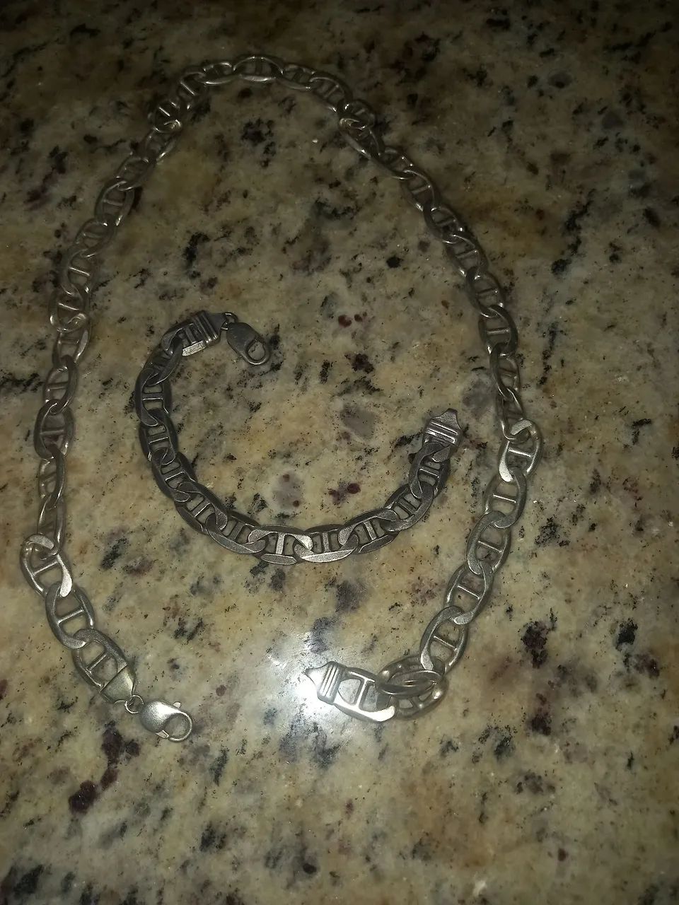 CORRENTE DE PRATA E PULSEIRA DE PRATA 925
