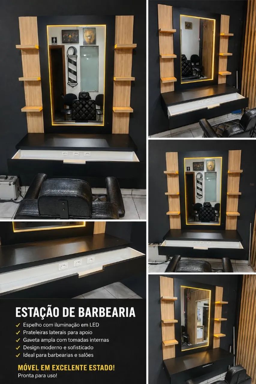 Bancada e cadeira de Barbeiro 