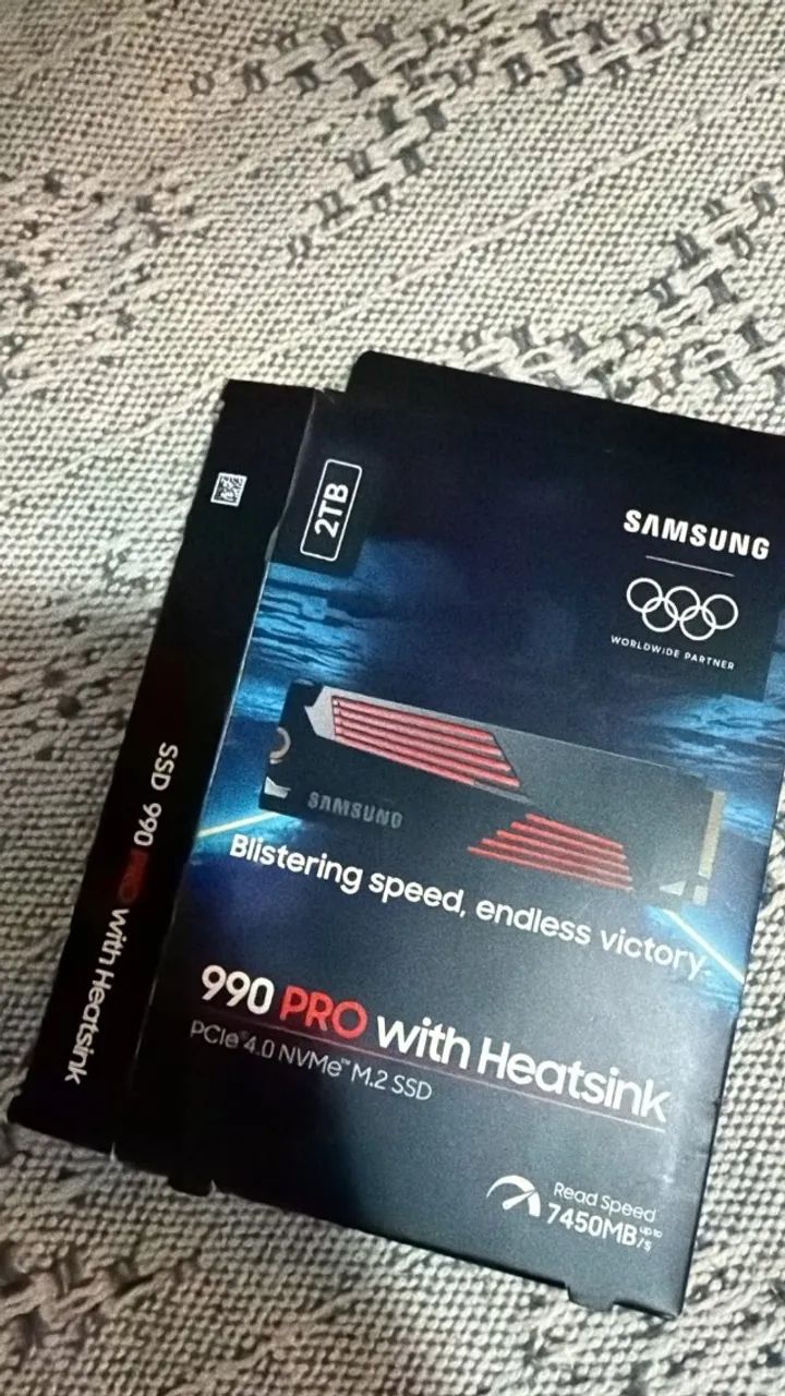 NVMe Samsung 990 PRO 2TB Heatsink M.2 2280 NVMe PCIe Gen4, até 7450MB/s leitura e 6900MB/s - Foto 5