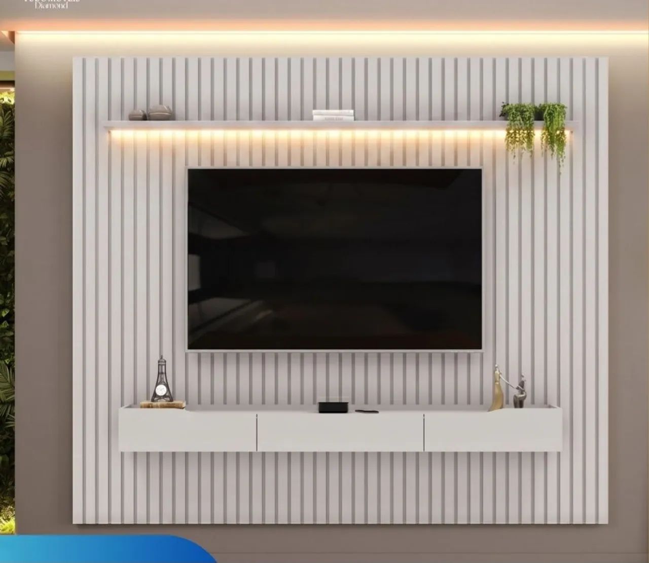 Painel home ripado com led p/TV até 85 polegadas  - Foto 2