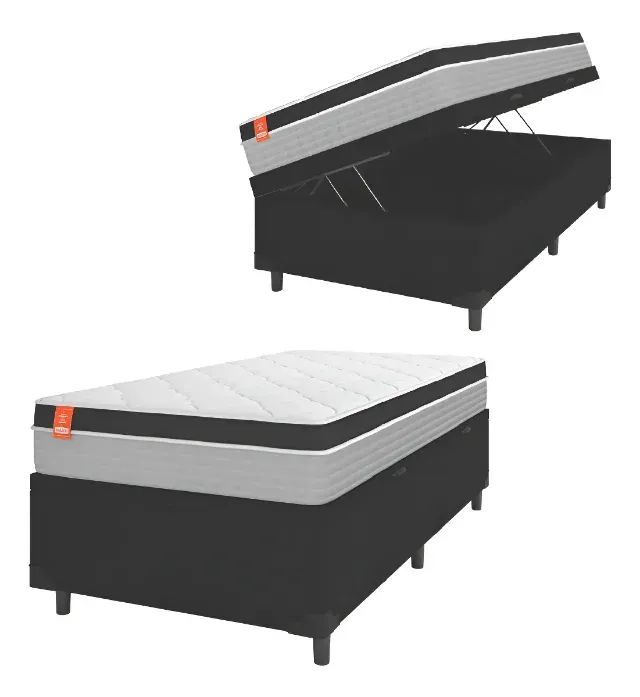 Cama Solteiro Box Completa com Colchão Pronta Entrega