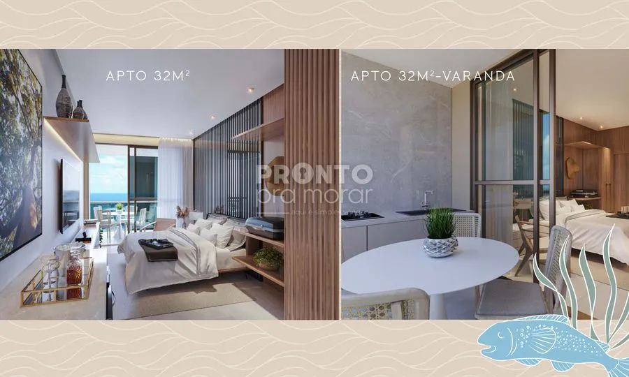 Flat com 1 quarto em Muro Alto - Foto 3