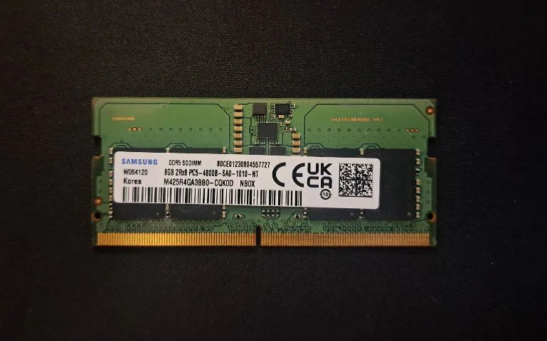 SAMSUNG DDR5 8GB 4800MHz メモリー 中古 Memória RAM Samsung 8GB DDR5 4800mhz Notebook - Memória RAM