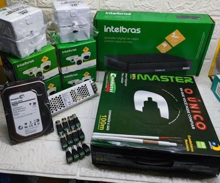 Kit 4 câmeras Intelbrás completo