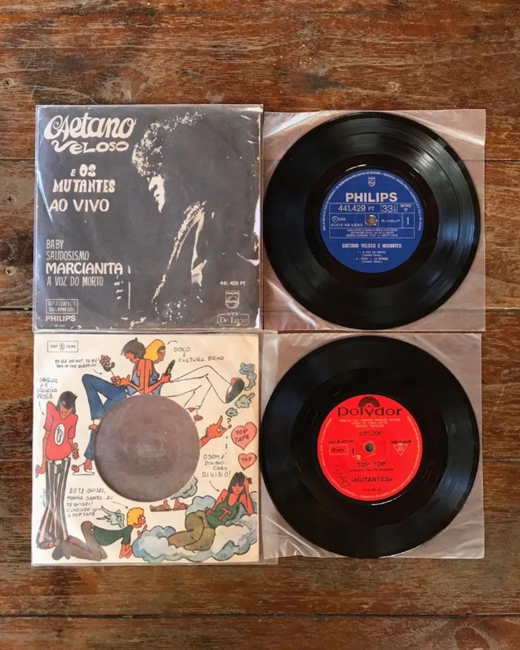 2 Compactos 7pol. Caetano Veloso e Mutantes, ao vivo 1968 +