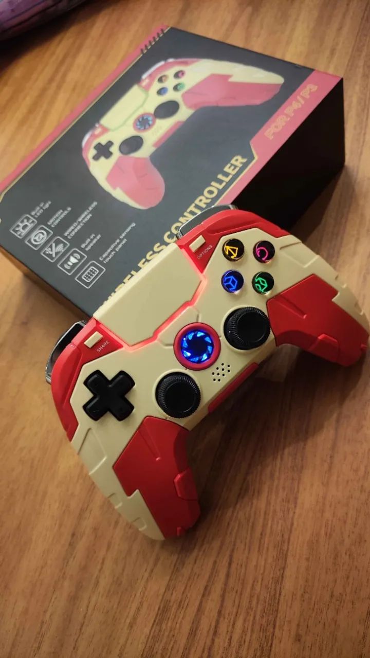 Controle Sem Fio CONSOLE E PC - Edição Homem de Ferro LED - Foto 2