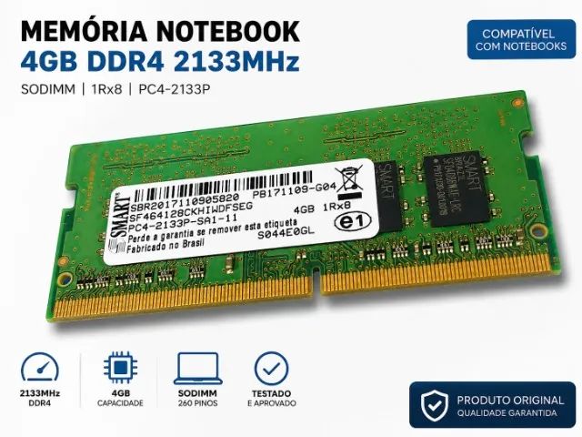 MEMÓRIA RAM 4GB DDR4 SMART       