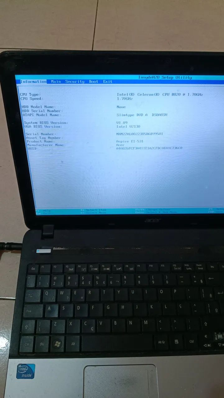 Notebook Acer Aspire E1-531 Celeron 2GB -Liga e entra BIOS sem HD  - Foto 2