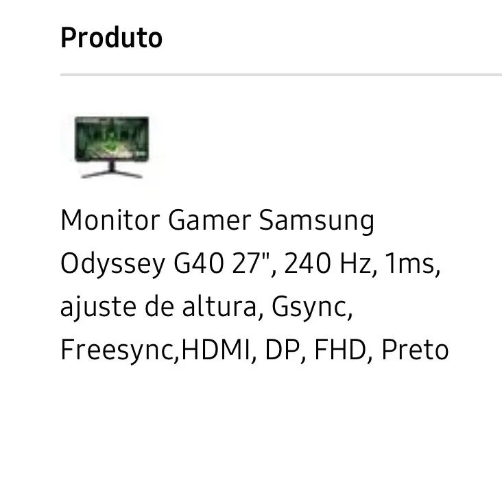 Monitor Gamer Samsung Odyssey G40 27", 240 Hz, 1ms - Foto 3