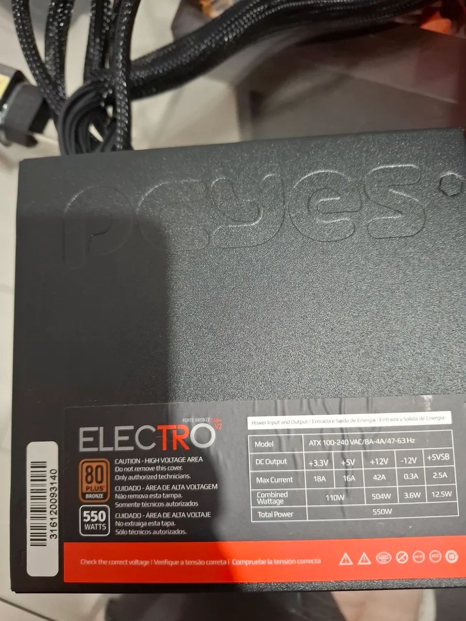 Fonte 550W pcyes v2 bronze