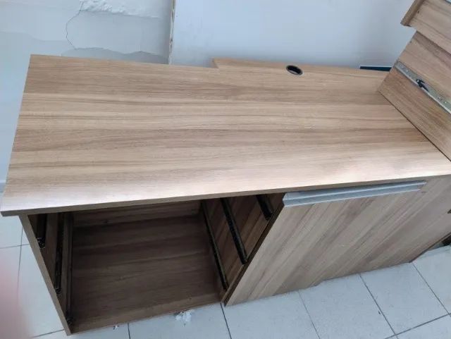 Armário MDF Marrom 2 metros com 3 gavetas  - Foto 3