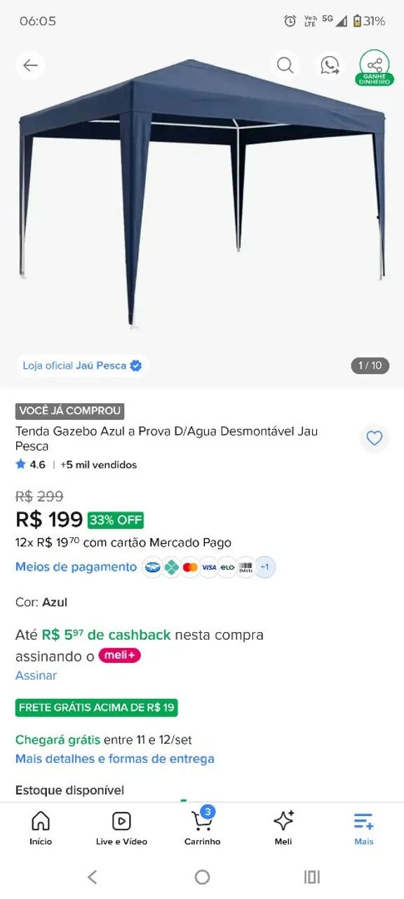 Tenda GAZEBO AZUL