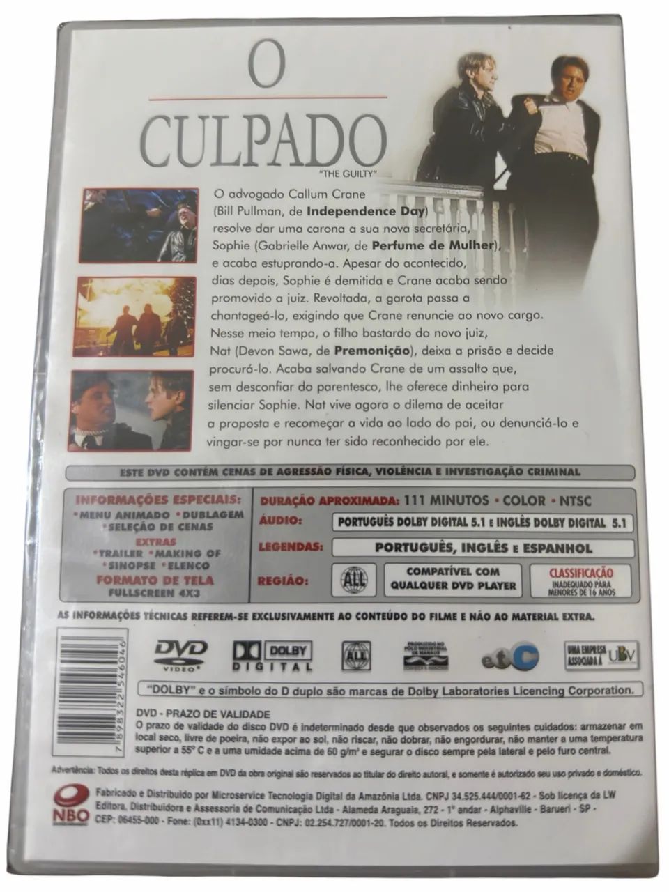 O Culpado - DVD Original - Bill Pullman - Lacrado  - Foto 2