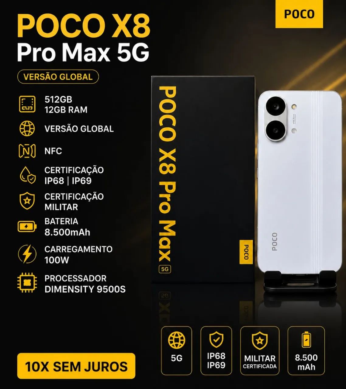 Poco X8 Pro Max 512gb 12ram, Global. - Celulares e Smartphones