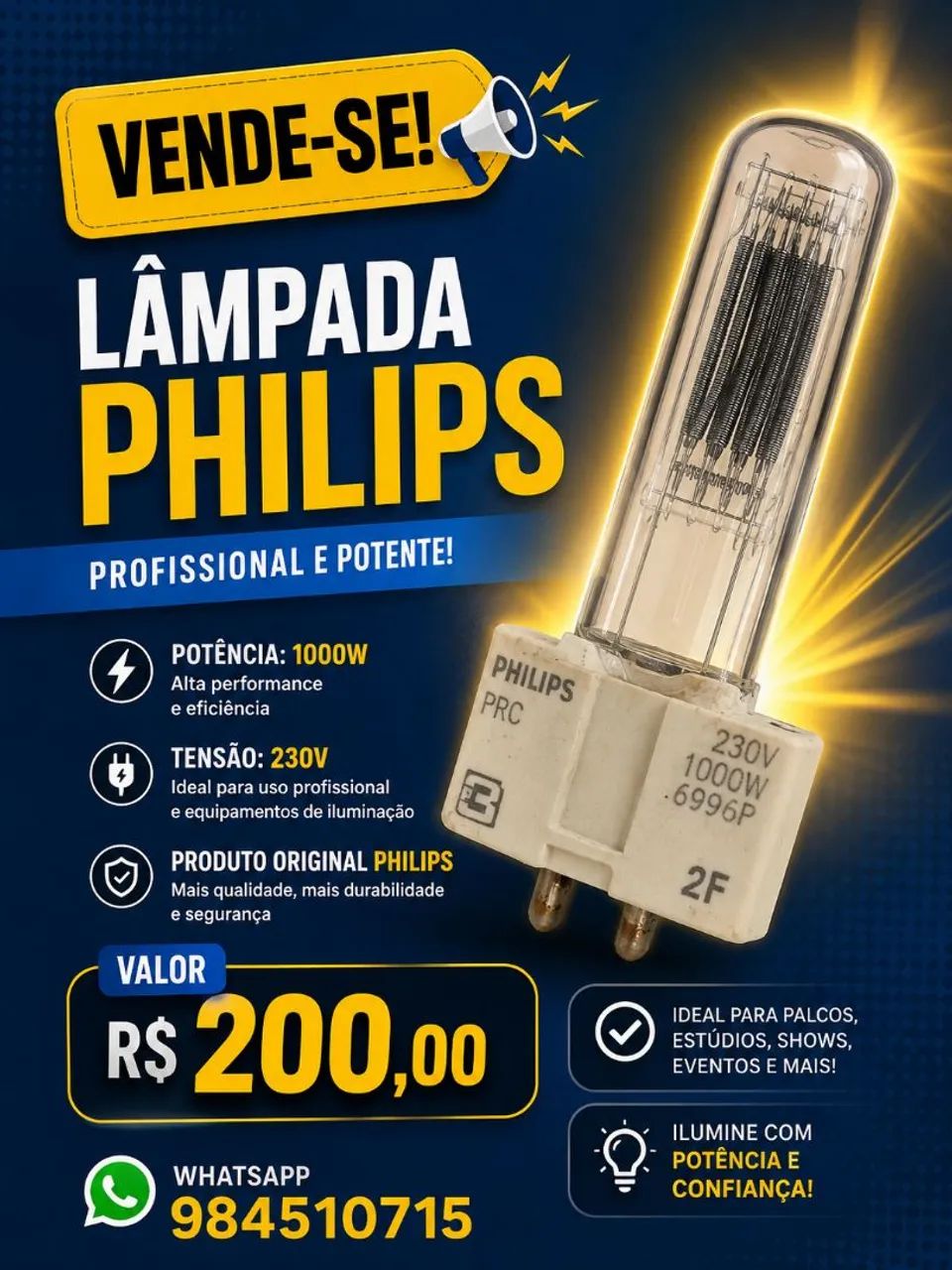 Lâmpada Philips 1000w