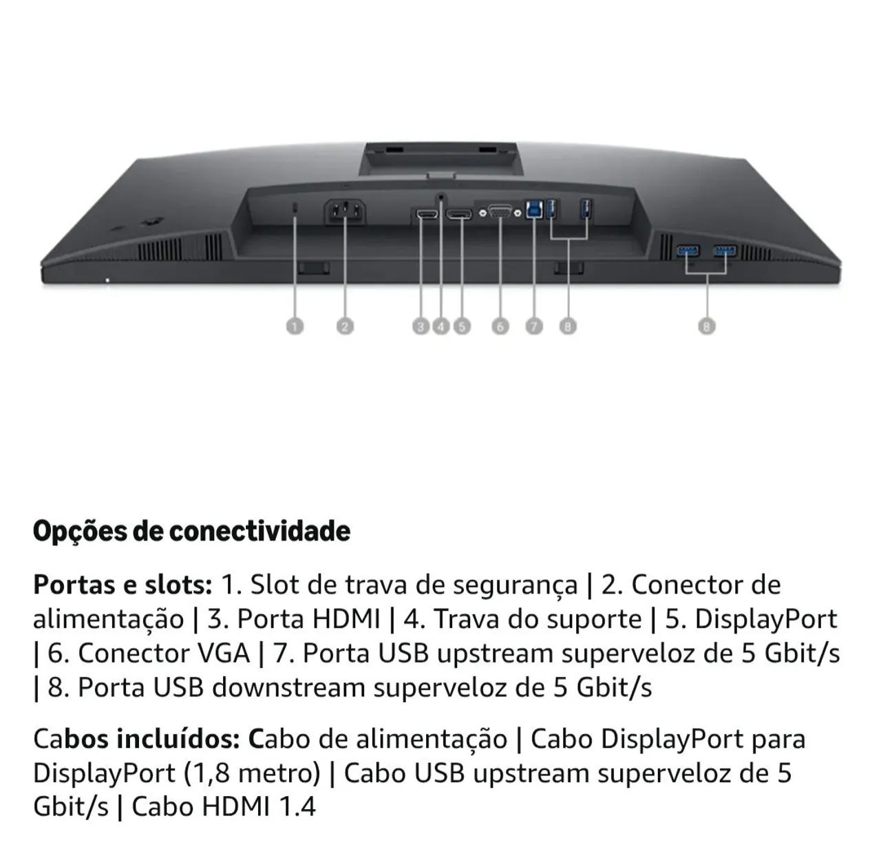 Monitor Dell P2422H de 23,8 polegadas. - Foto 2
