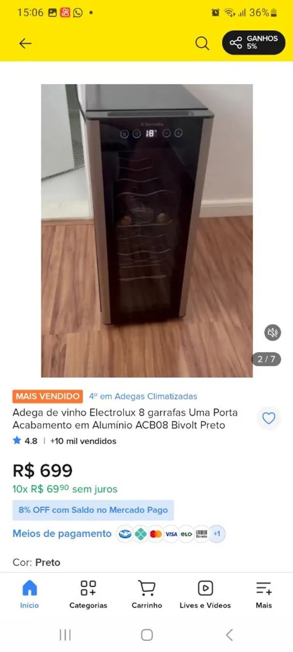 Adega eletrolux 8 garrrafas  - Foto 4