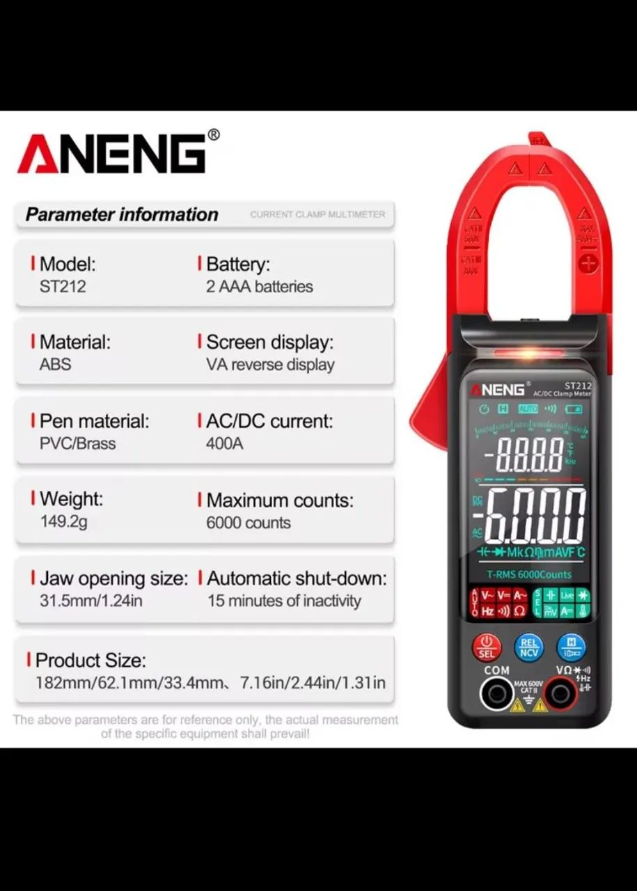 ALICATE AMPERIMETRO ANENG ST212 - Foto 3