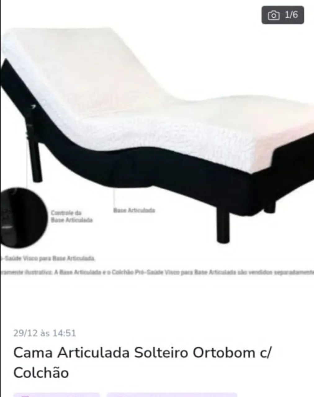 Cama Articulada Solteiro Ortobom c/ Colchão - Foto 2