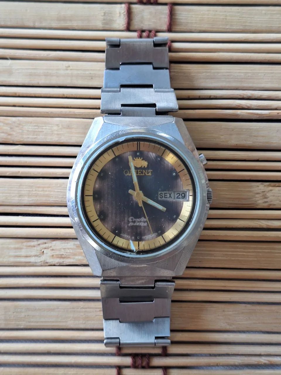 Relógio de Pulso Vintage Orient Crystal 21 Jewels
