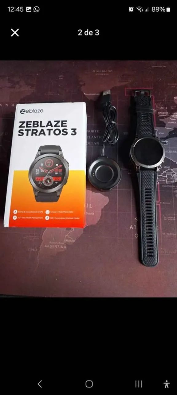 Smart Watch Zeblaze Stratos 3, com GPS integrado