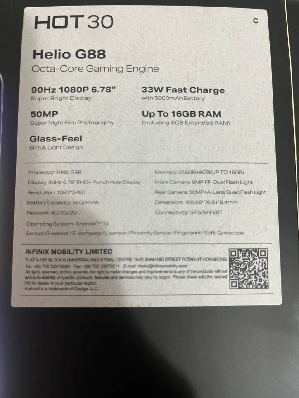 Celular INFINIX hot 30