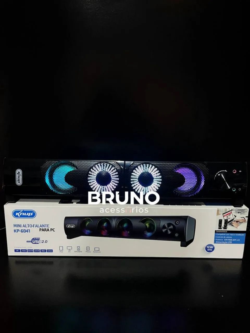 Caixa de som Pc Led RGB - Foto 2