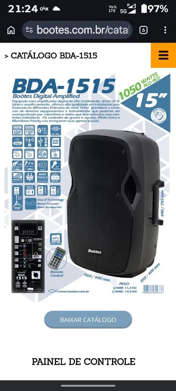 Vendo ou troco Caixa Ativa Bootes 15'' - Aparelhos de Som
