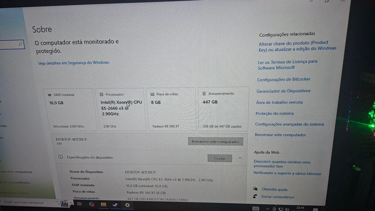 PC gamer com placa de vídeo 