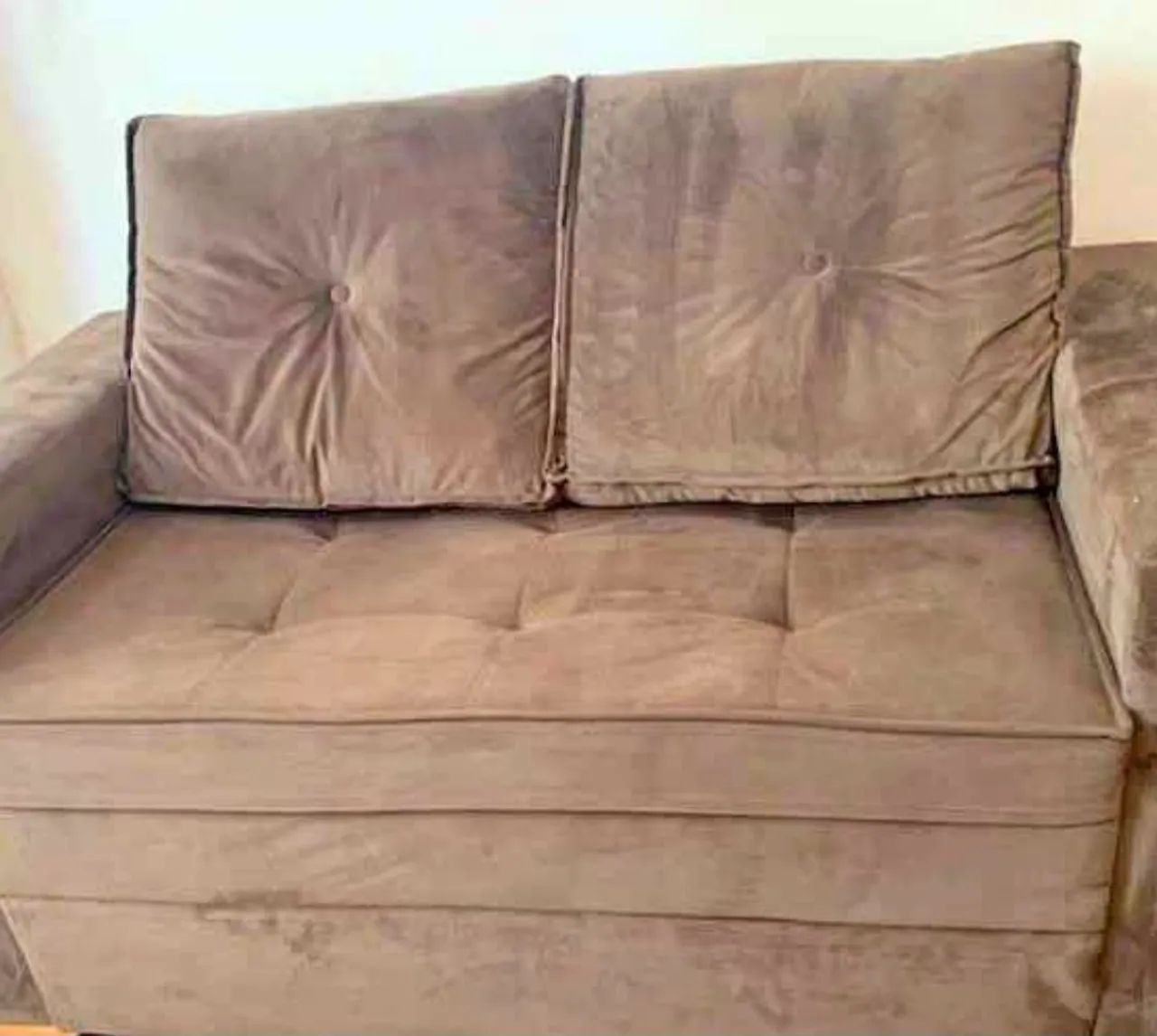 Sofá Marron Suede dois lugares  - Foto 2