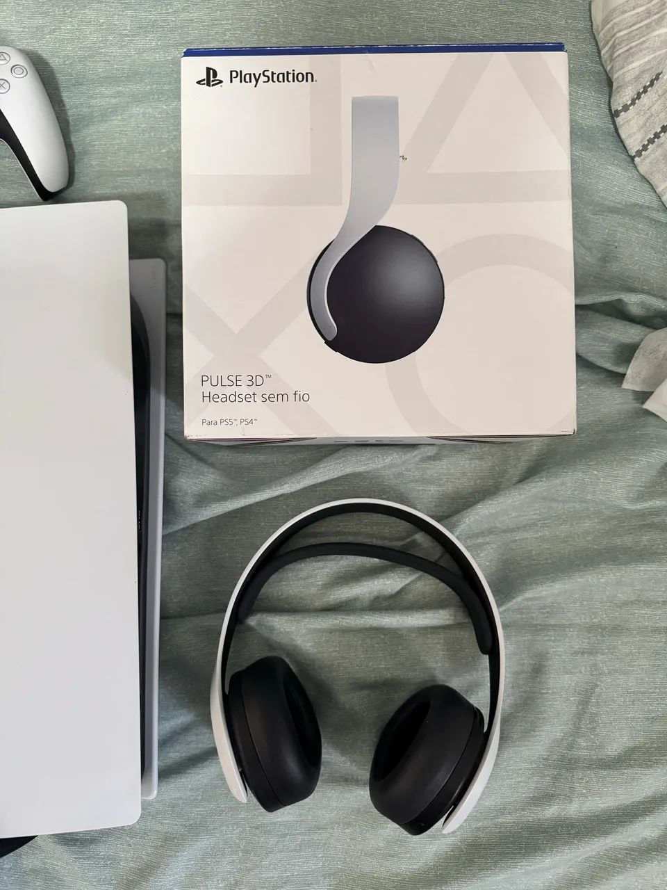 Console Sony PlayStation 5 - FAT com leitor - Standard Edition Branco + Headset Pulse 3D - Foto 4