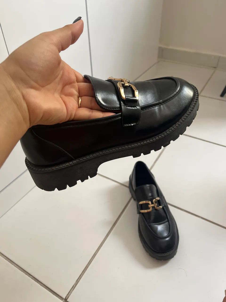 Mocassim tratorado preto 38/39 - Foto 3