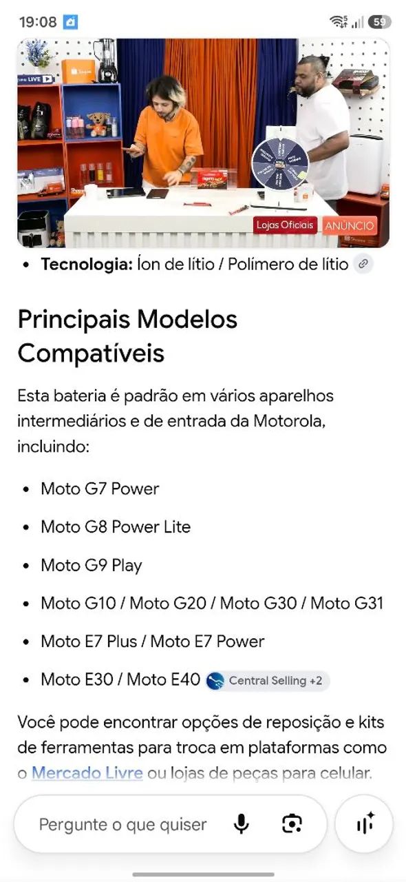Bateria de celular Motorola 5 mil amperes  - Foto 5