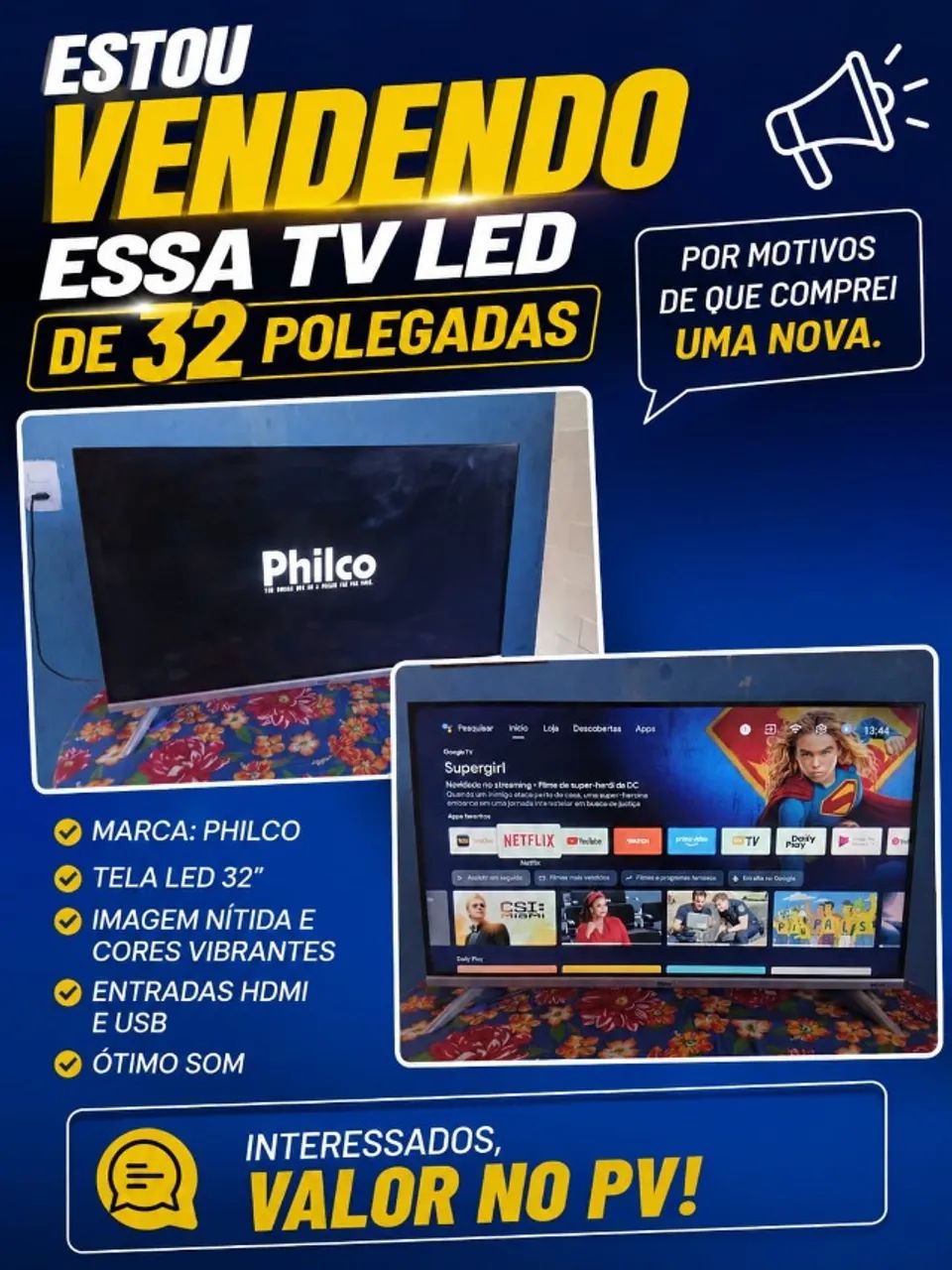 TV PHILCO LED de 32 