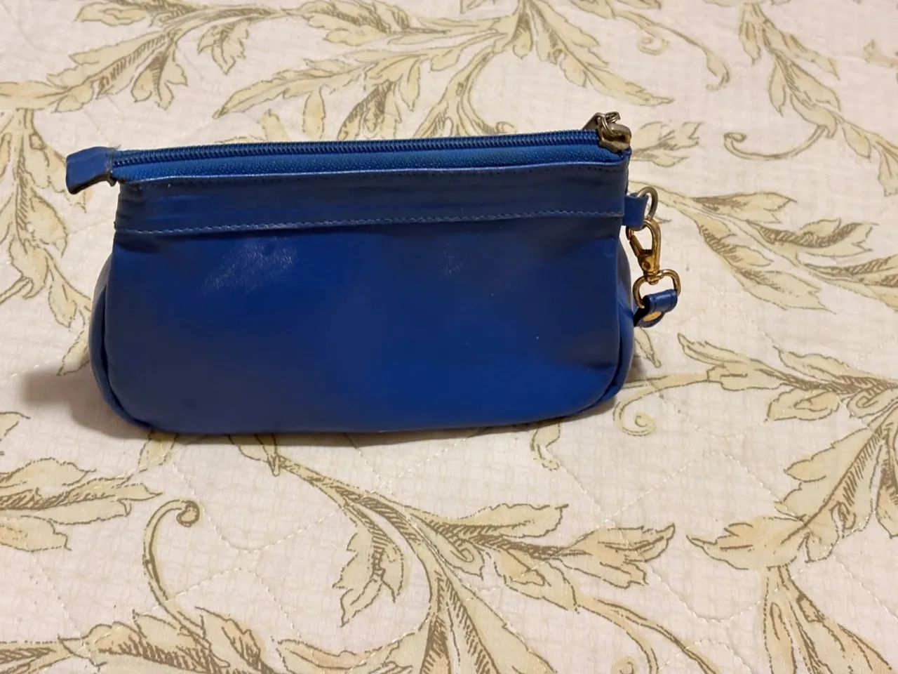Bolsa amarelle azul de couro - Foto 2