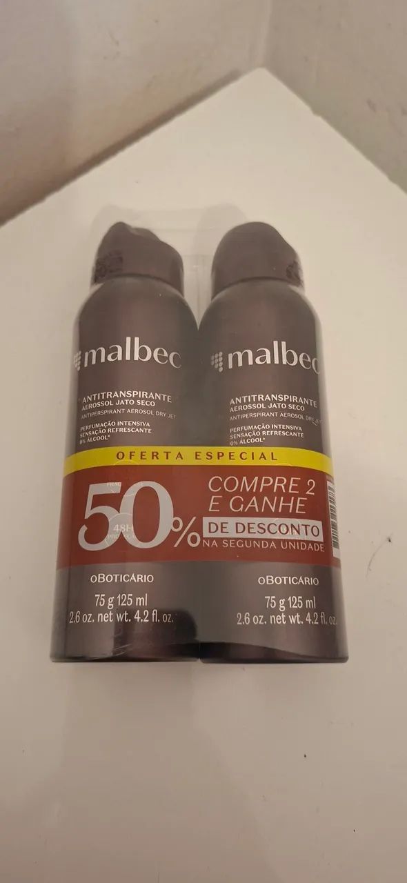 Kit 2 Desodorantes Malbec Masculino 