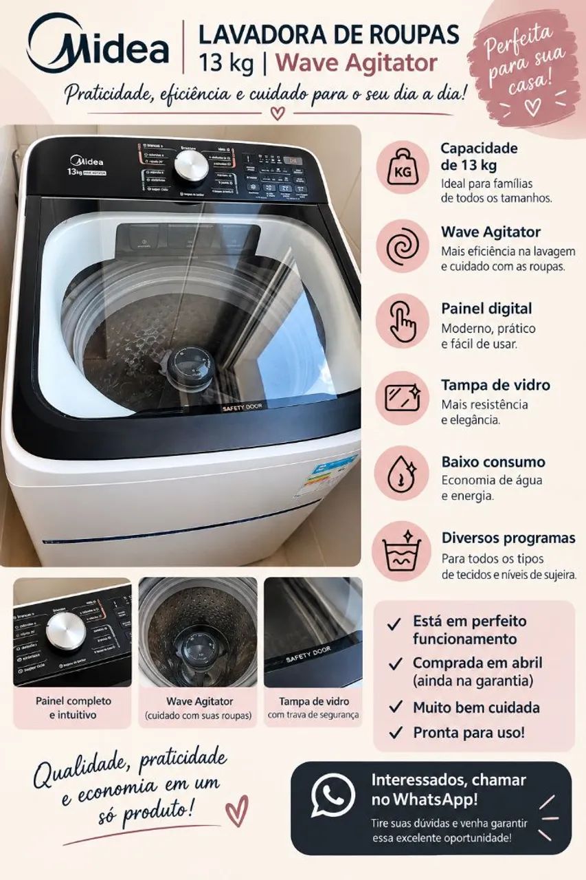 LAVADORA DE ROUPAS MIDEA