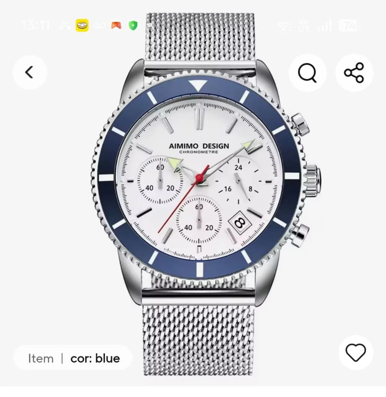 Vendo relógio Aimimo design cronógrafo  - Foto 4