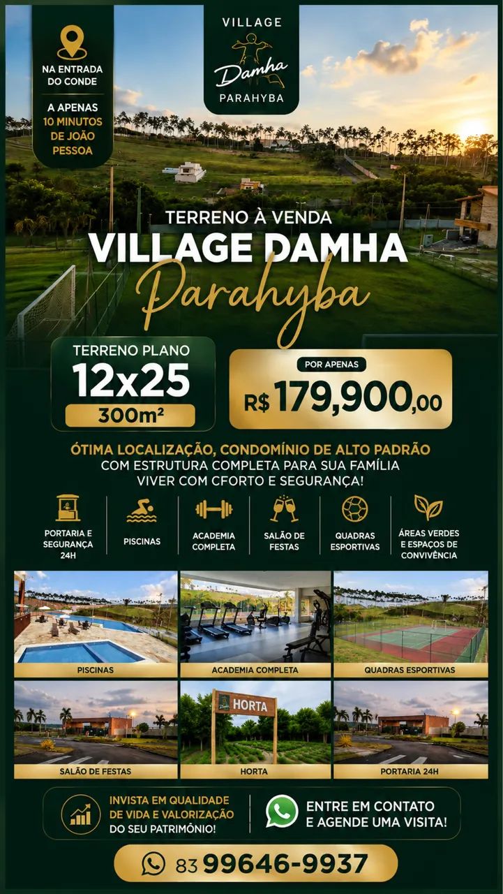 TERRENO PLANO Village Damha Parahyba